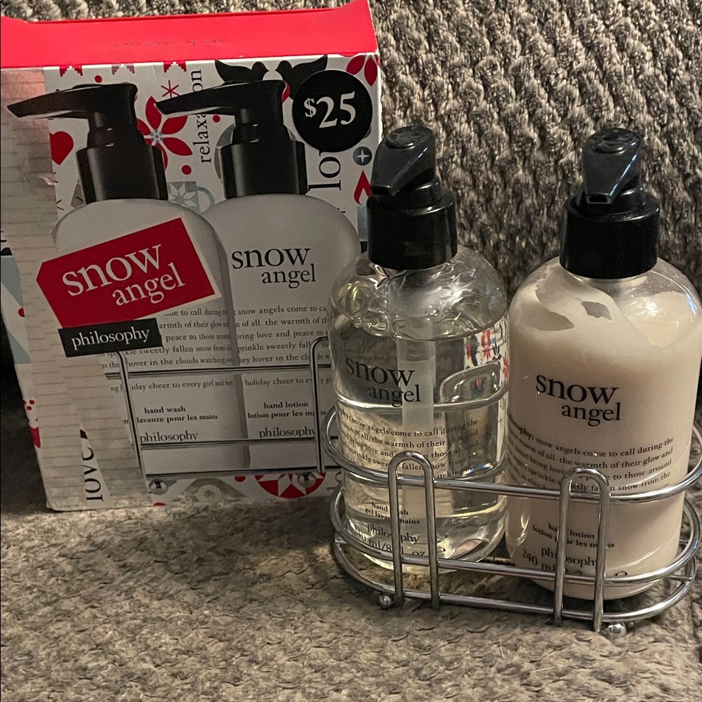 Philosophy Snow Angel Hand Wash & Lotion Duo with Silvertone Caddie
